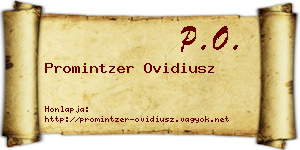 Promintzer Ovidiusz névjegykártya